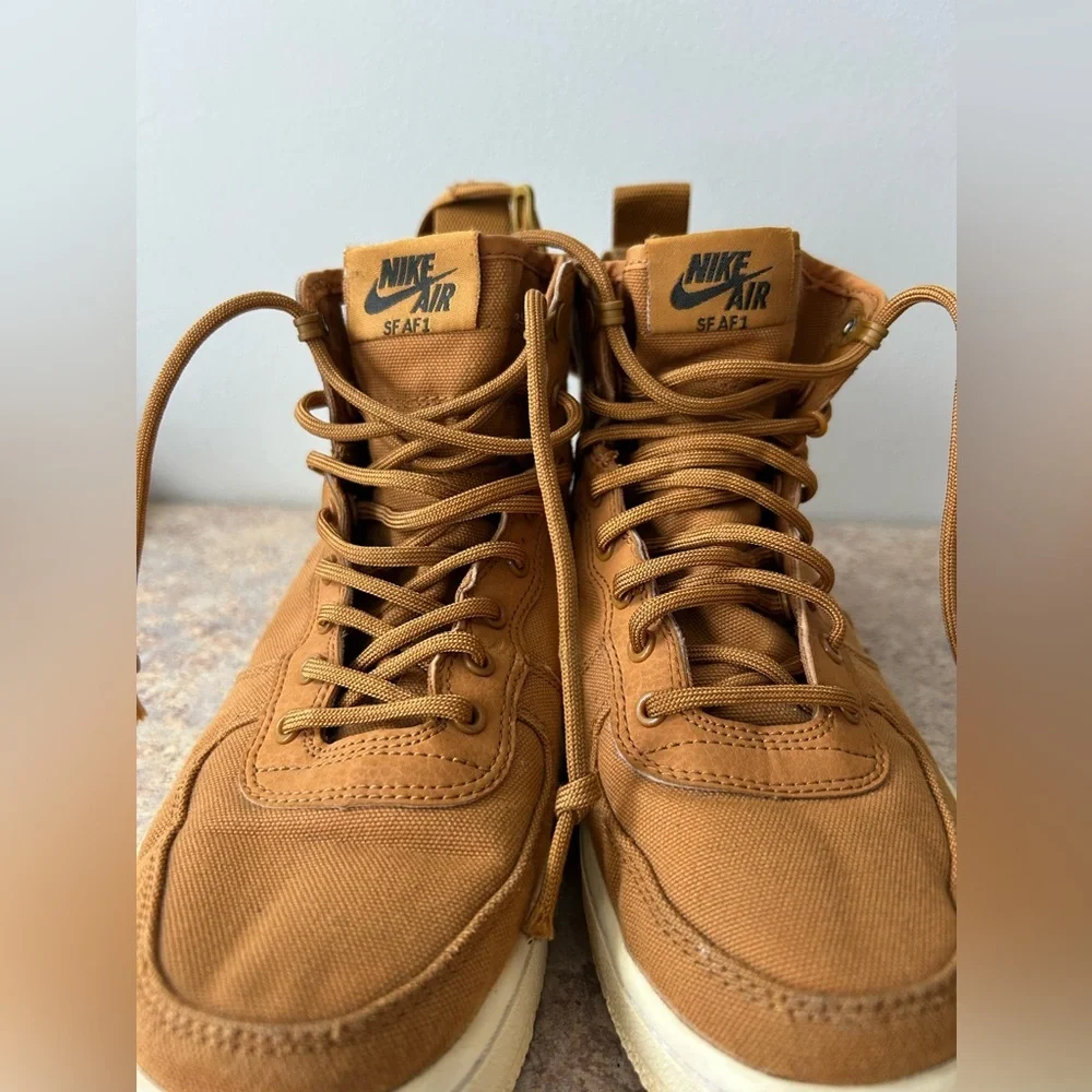 Nike Air SF AF1 Brown canvas high top sneakers size 5Y - Picture 10 of 12